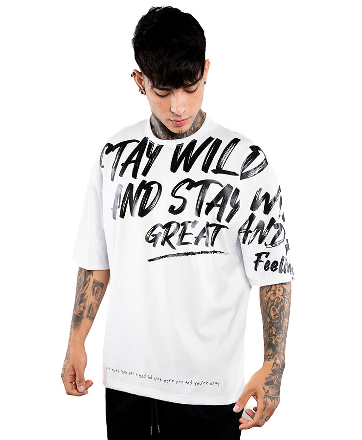 CAMISETA OVERSIZE H STAY WILD ALTO GRAMAJE