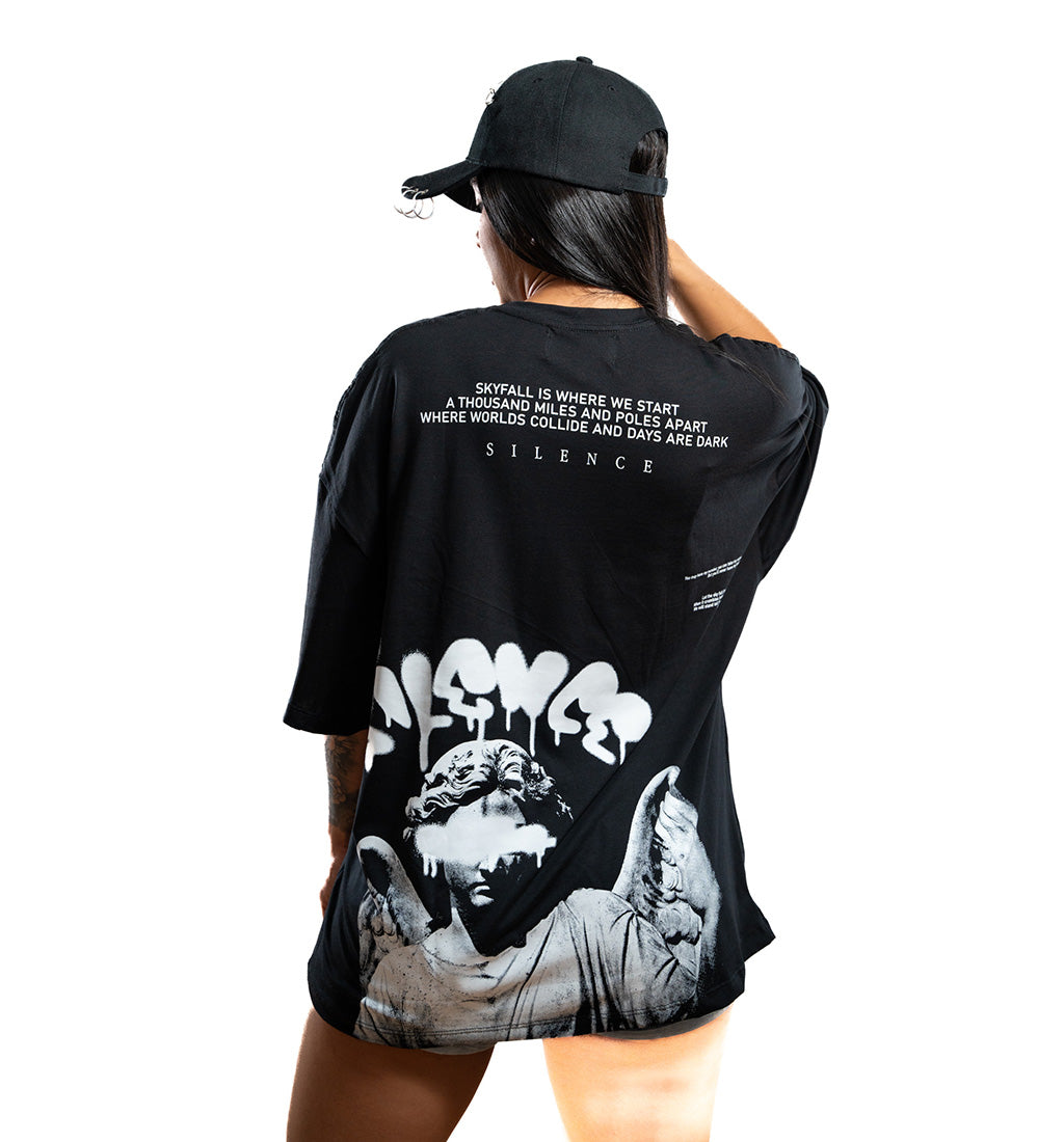 CAMISETA OVERSIZE D NEGRA SILENCE