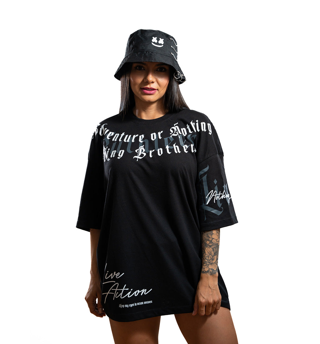 CAMISETA OVERSIZE D NEGRA ADVENGER ALTO GRAMAJE