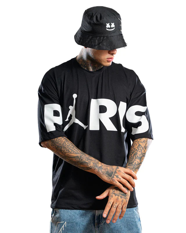 CAMISETA OVERSIZE  H PARIS NEGRA ALTO GRAMAJE